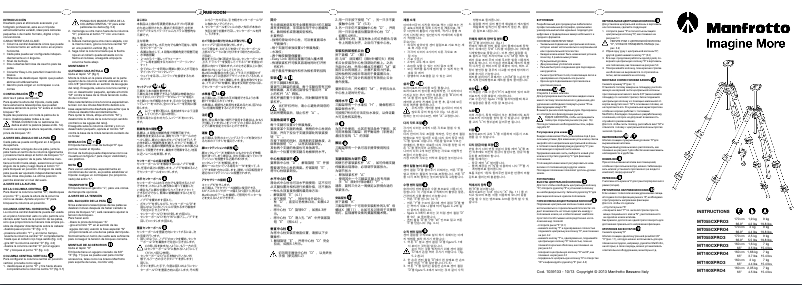 Page 1 de la notice Manuel utilisateur Manfrotto MT055CXPRO3