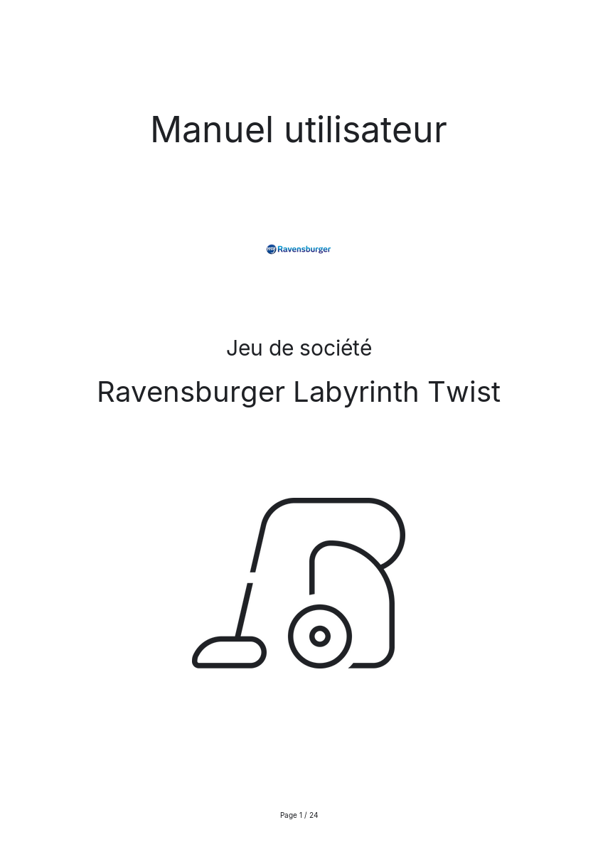 Image de la première page du manuel de l'appareil Labyrinth Twist