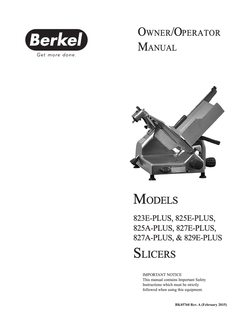 Image de la première page du manuel de l'appareil 825A-PLUS