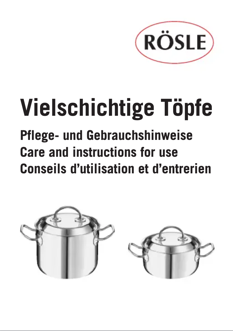 Page n°1 - Manuel utilisateur Rösle 91622