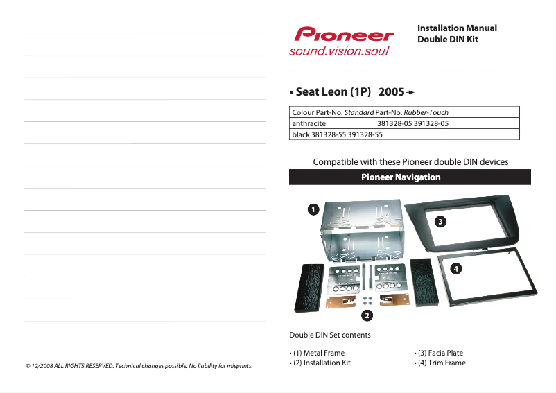 Page n°1 - Manuel utilisateur Pioneer 391328-05