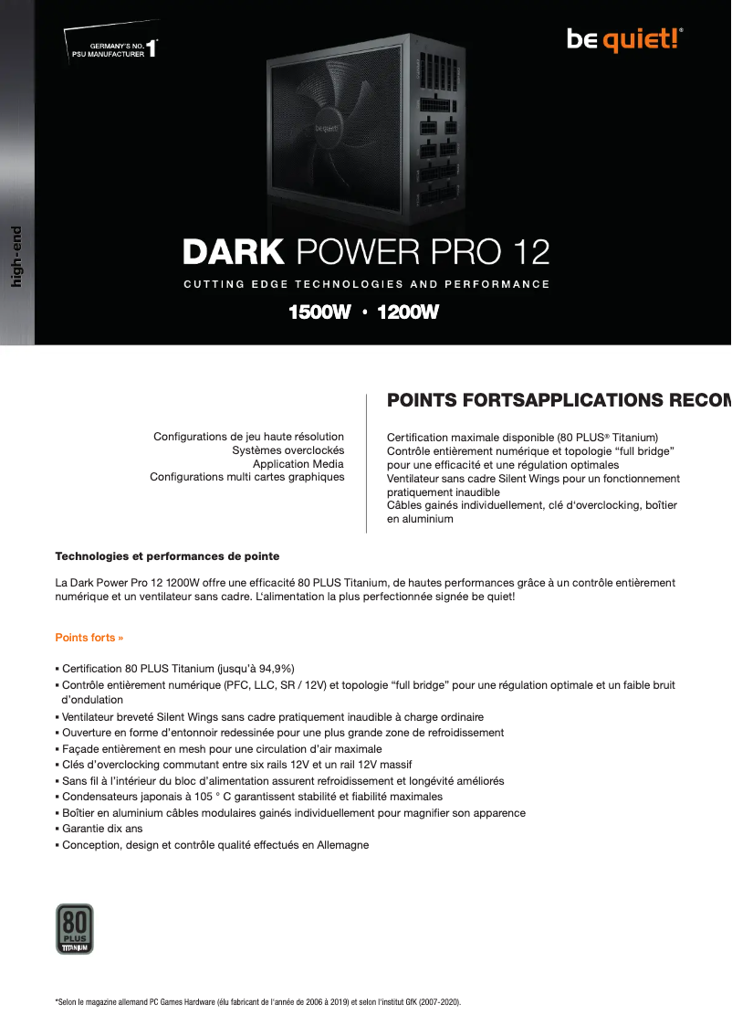 Image de la première page du manuel de l'appareil Dark Power Pro 12