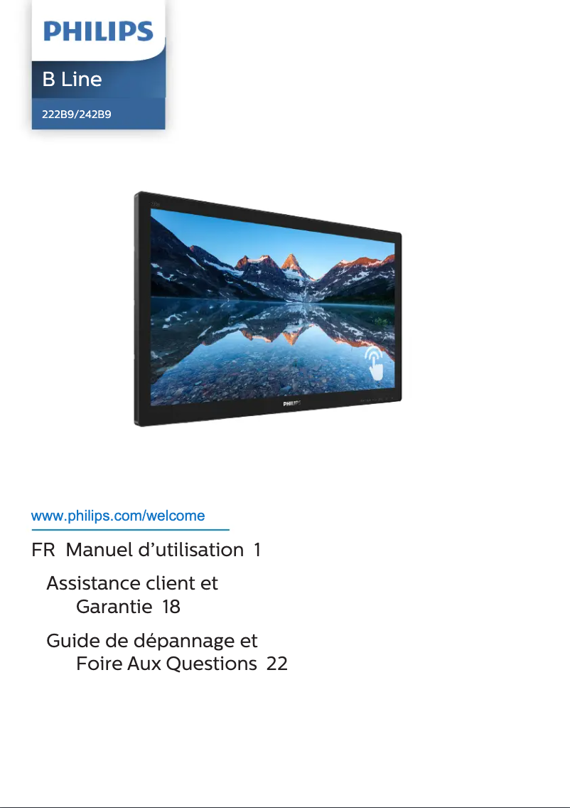 Page 1 de la notice Manuel utilisateur Philips 222B9TN
