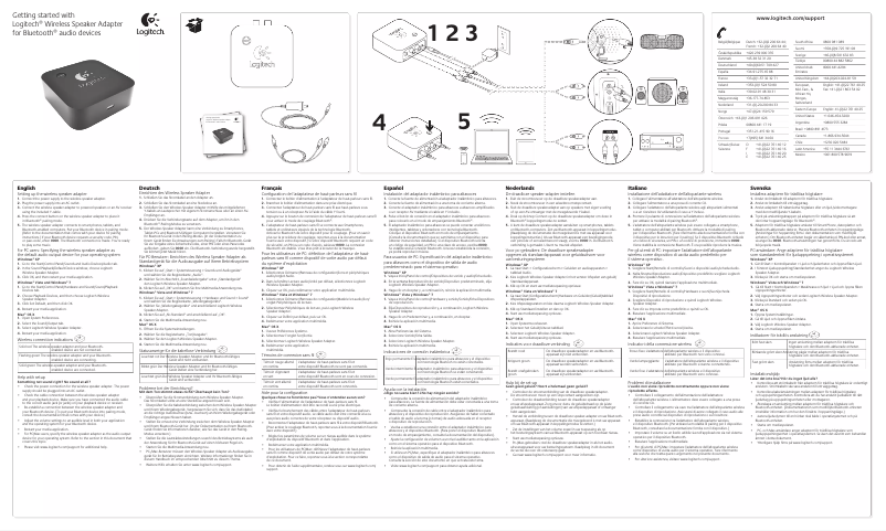 Page n°1 - Manuel utilisateur Logitech Wireless Speaker Adapter