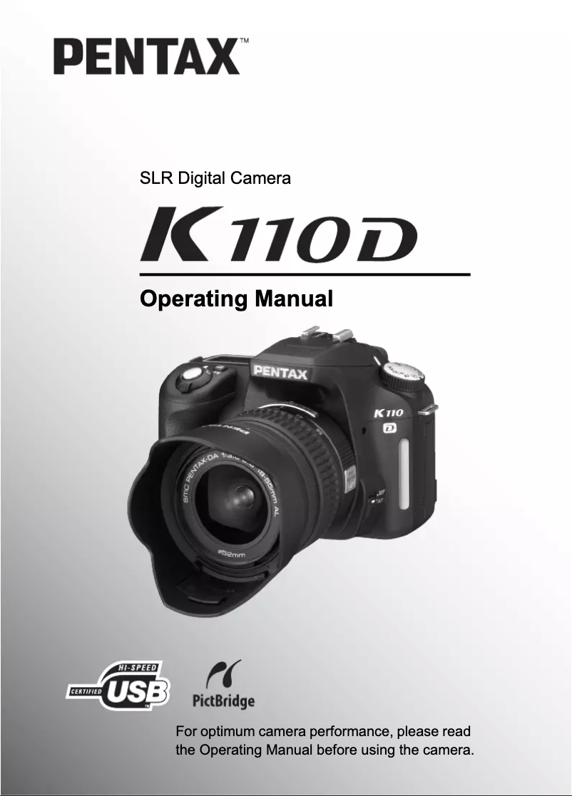 Image de la première page du manuel de l'appareil K110D