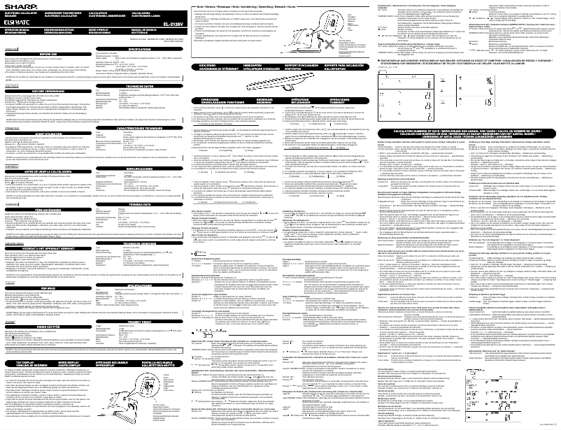 Page 1 de la notice Manuel utilisateur Sharp EL-2128V