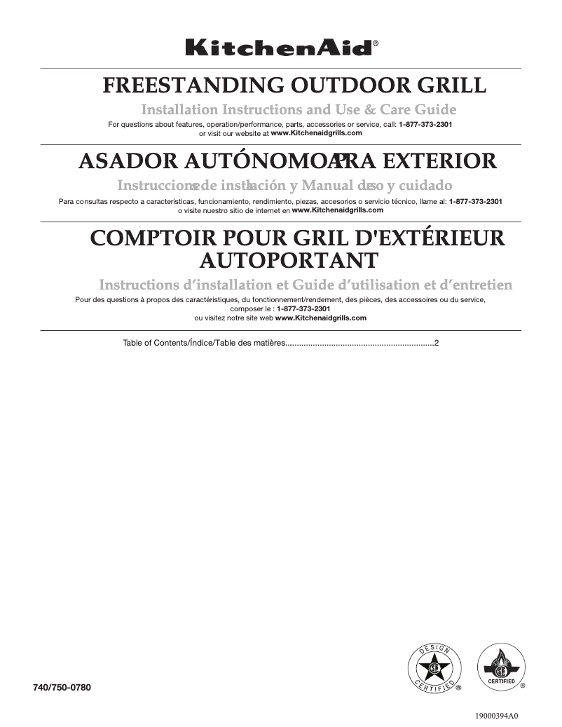 Image de la première page du manuel de l'appareil 750-0780