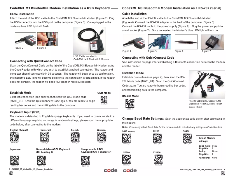 Page 1 de la notice Manuel utilisateur Code Corporation CodeXML M3