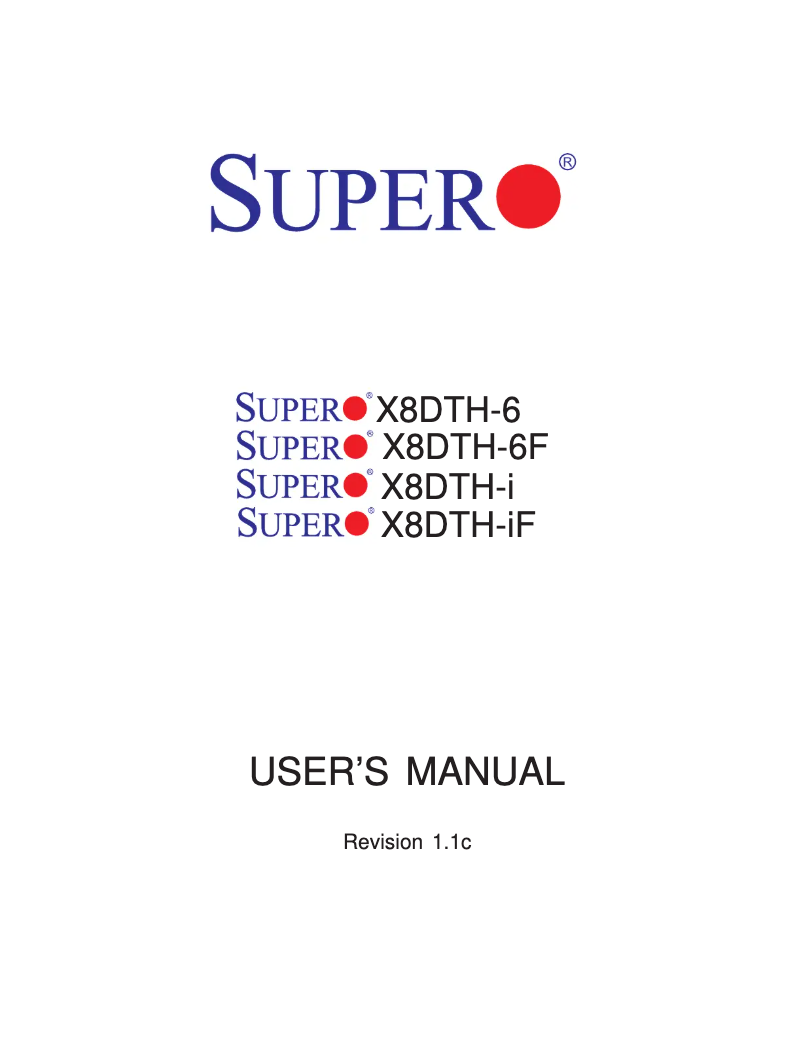 Image de la première page du manuel de l'appareil MBD-X8DTH-6-B