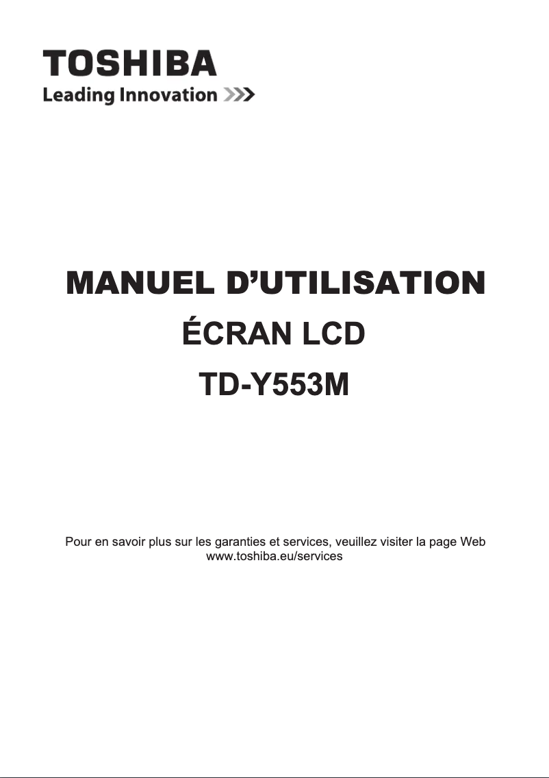 Page 1 de la notice Manuel utilisateur Toshiba TD-Y553M
