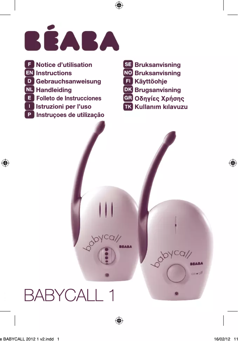 Image de la première page du manuel de l'appareil Babycall 1