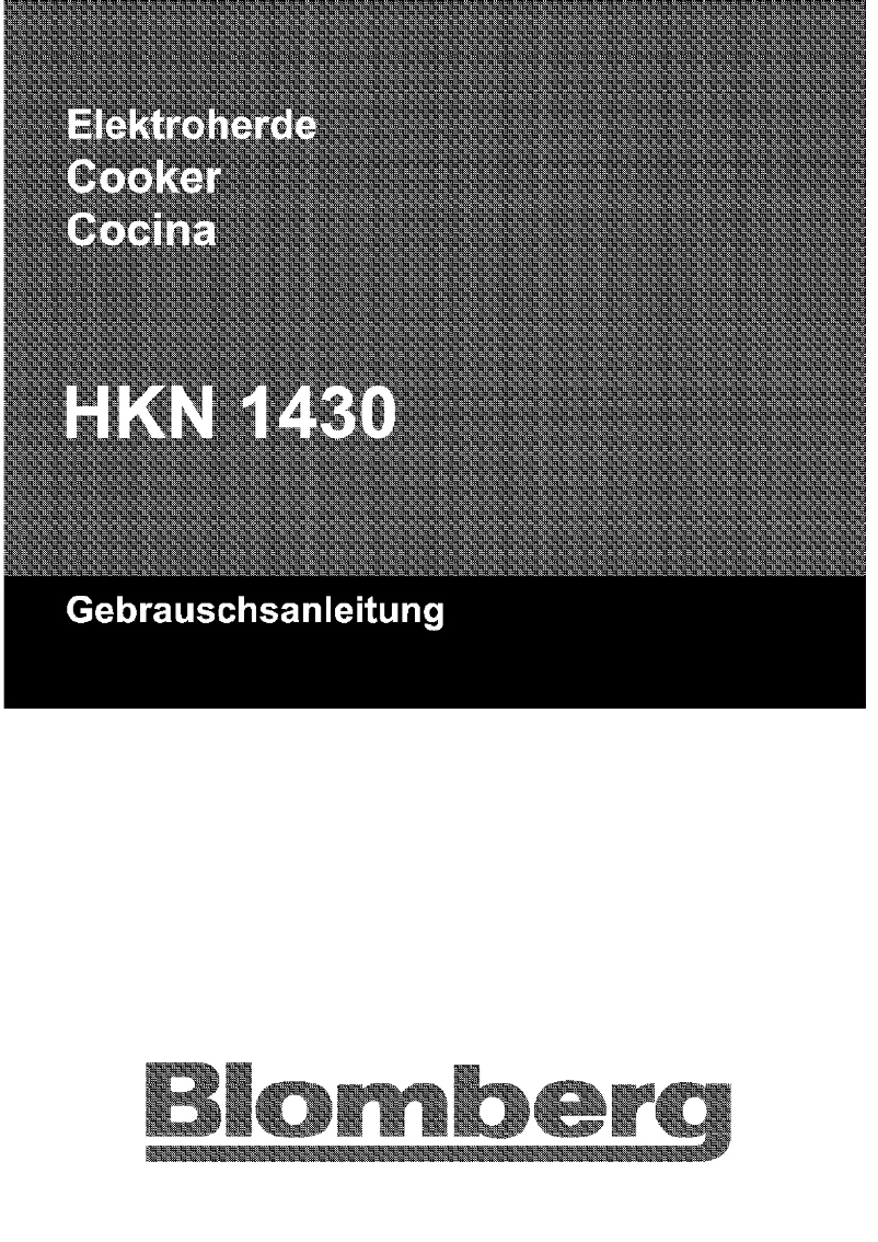 Page 1 de la notice Manuel utilisateur Blomberg HKN 1430