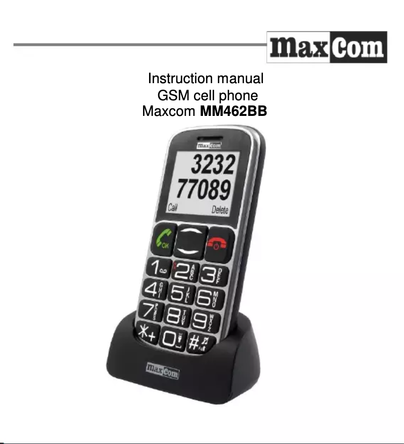 Page n°1 - Manuel utilisateur MaxCom MM462