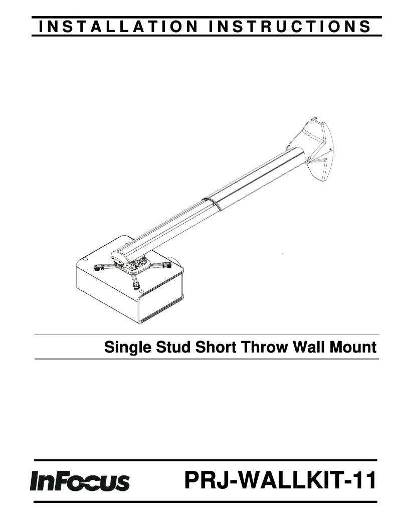 Page 1 de la notice Manuel utilisateur InFocus PRJ-WALLKIT-11