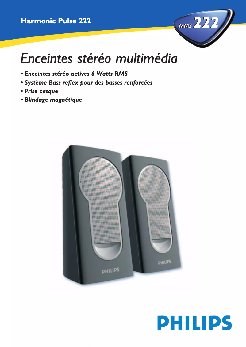 Page 1 de la notice Fiche technique Philips MMS222