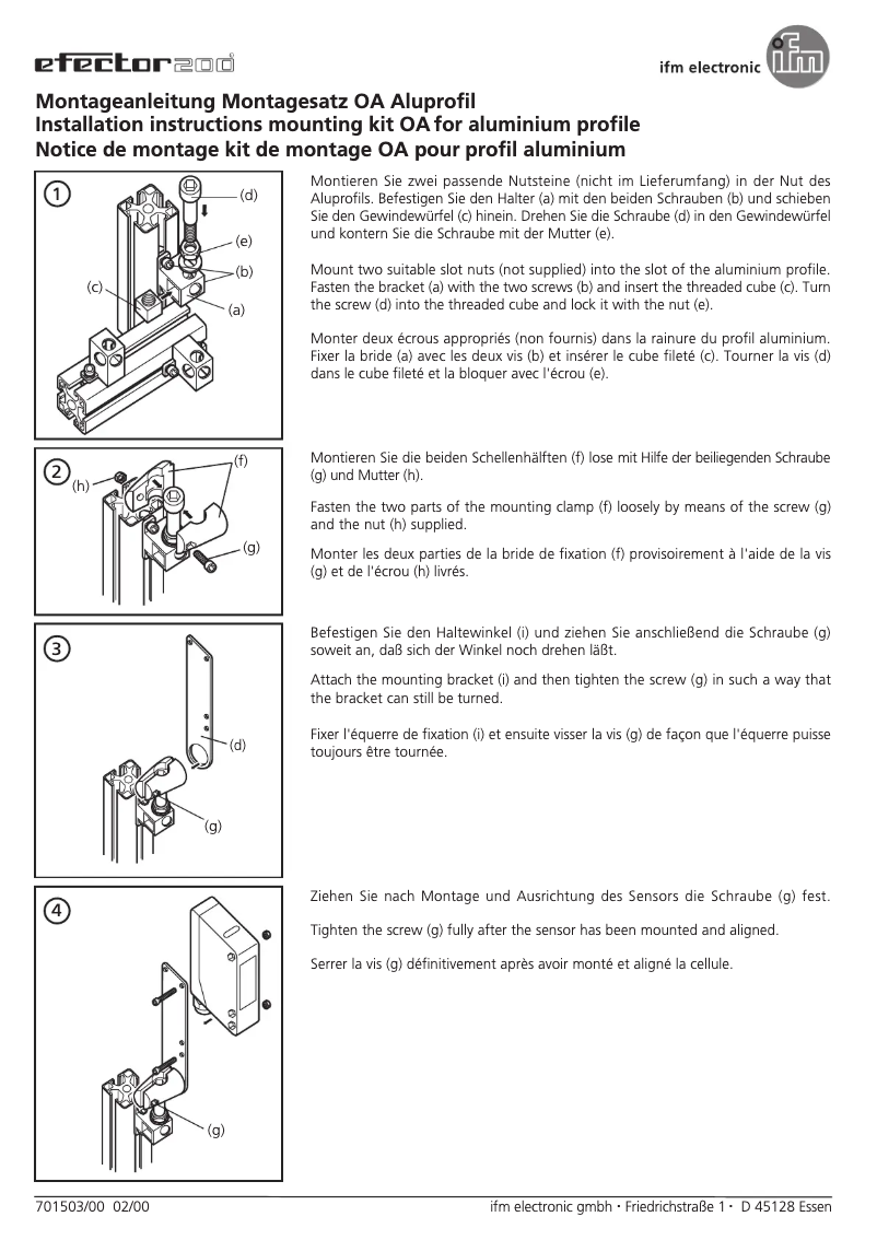 Page 1 de la notice Manuel utilisateur IFM E20978