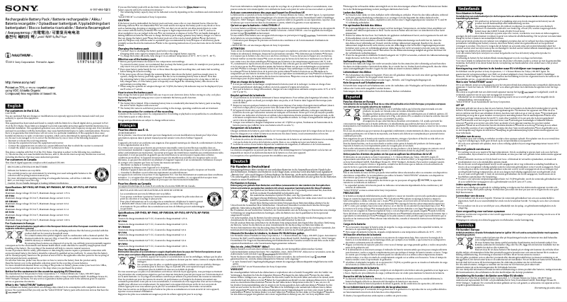 Page n°1 - Manuel utilisateur Sony NP-FV50