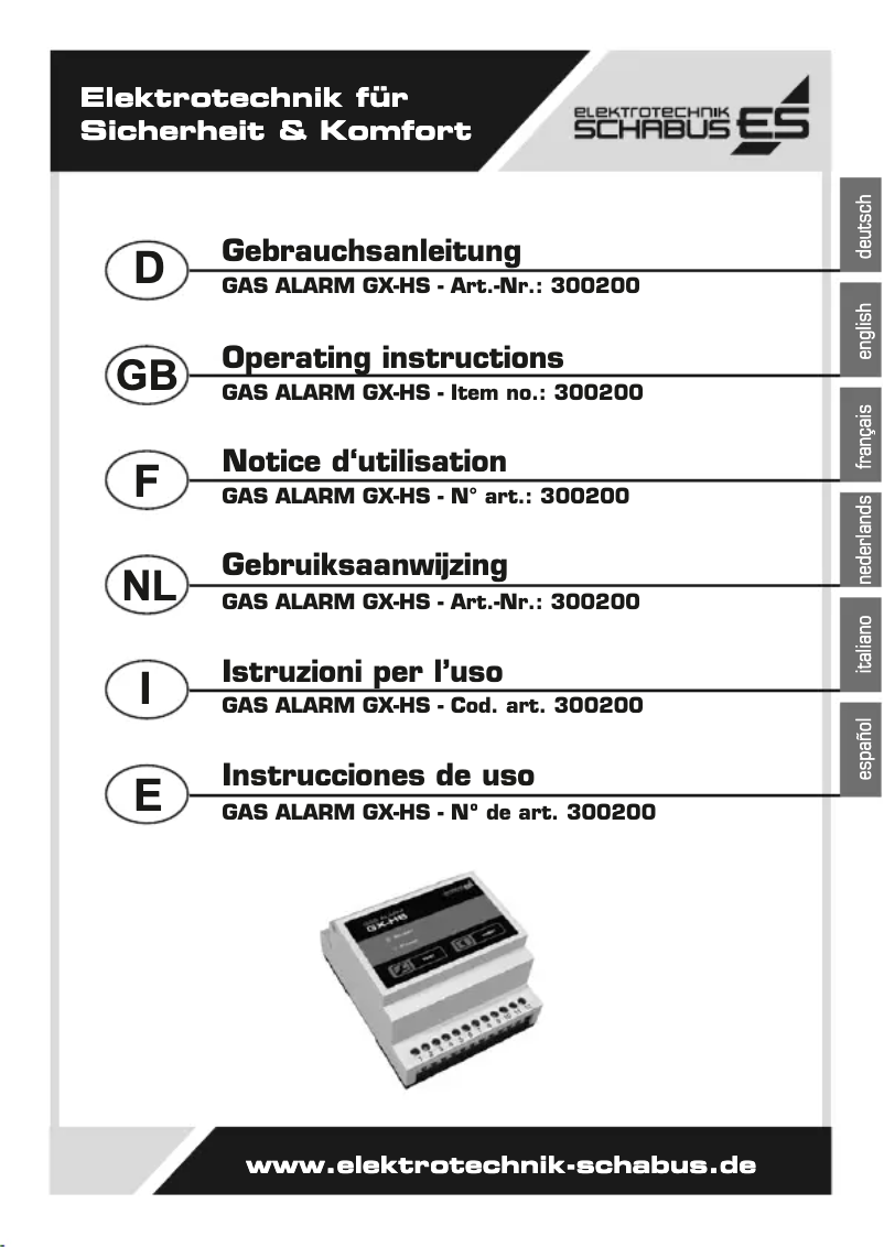 Image de la première page du manuel de l'appareil GX-HS