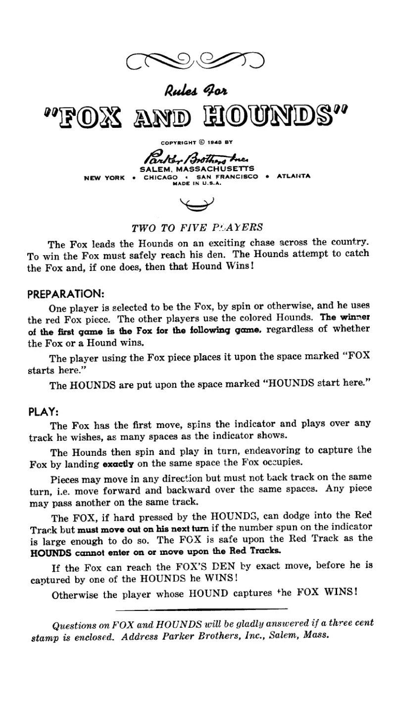 Image de la première page du manuel de l'appareil Fox & Hounds