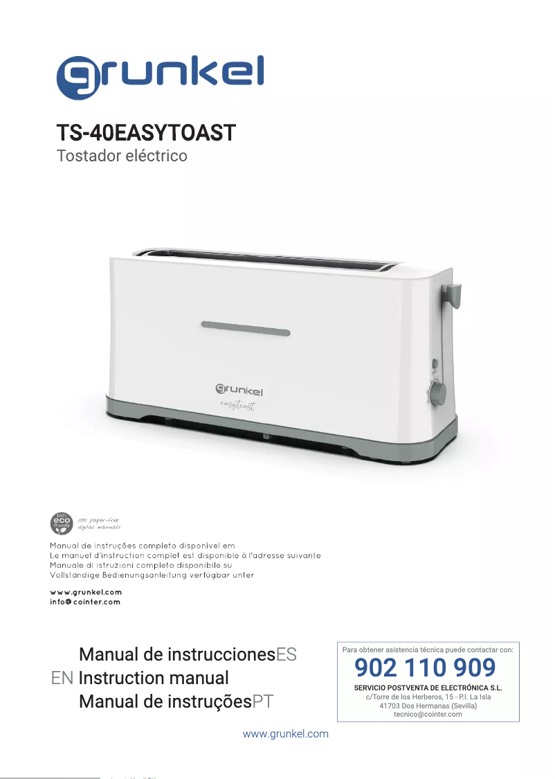 Image de la première page du manuel de l'appareil TS-40EASYTOAST