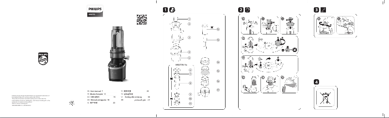 Page n°1 - Manuel utilisateur Philips Flip & Juice HR3770