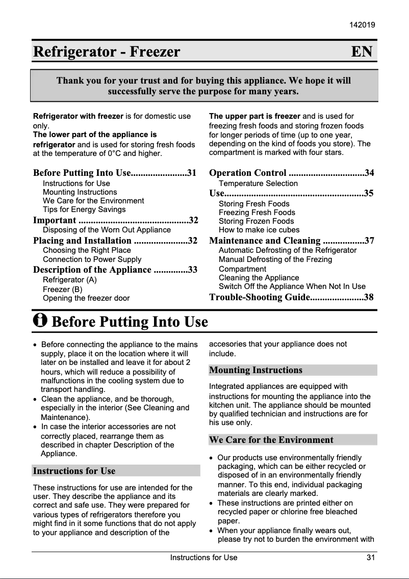 Page 1 de la notice Manuel utilisateur Smeg FI 167 A