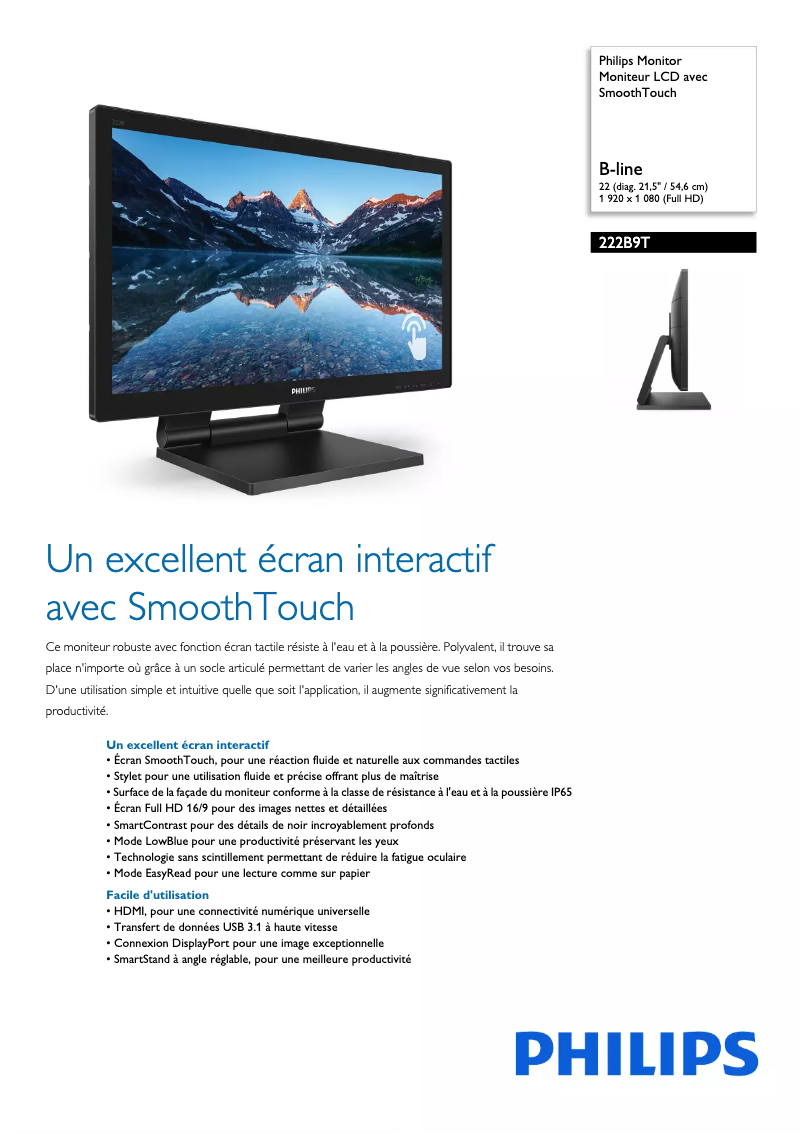 Page n°1 - Fiche technique Philips 222B9T