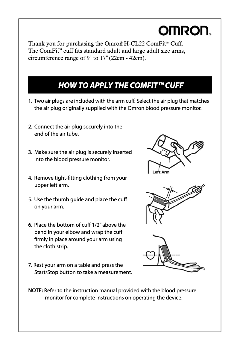 Page 1 de la notice Manuel utilisateur Omron H-CL22