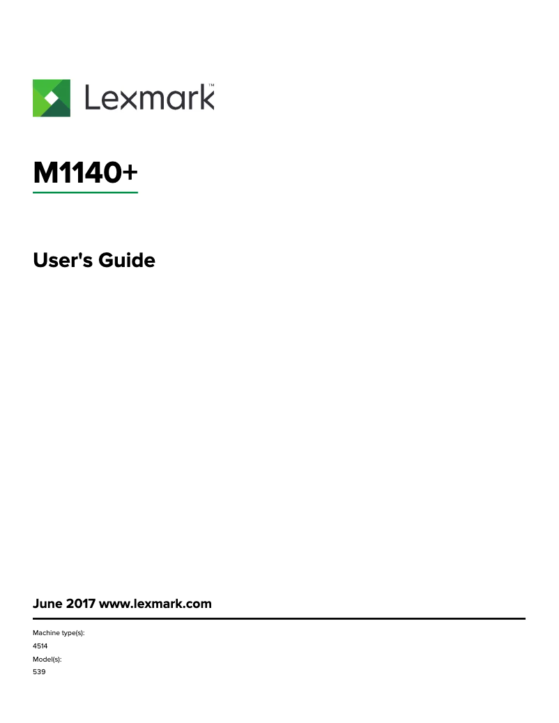 Image de la première page du manuel de l'appareil M1140+