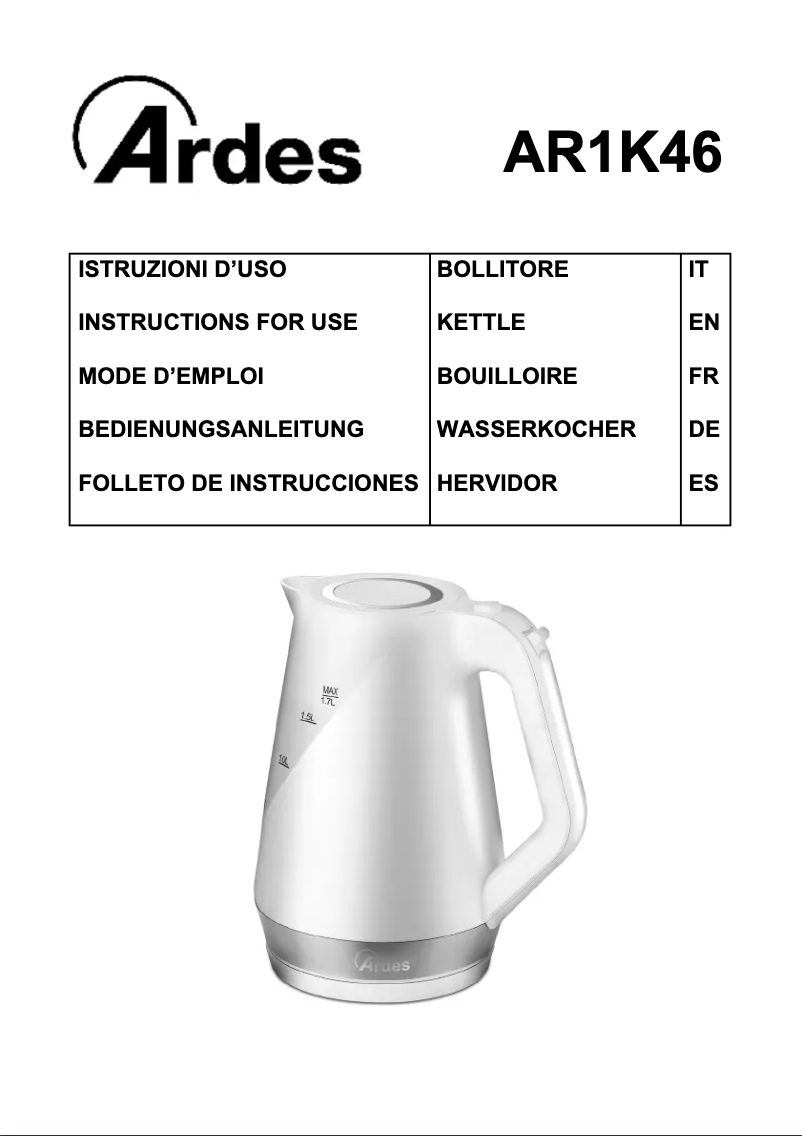 Image de la première page du manuel de l'appareil AR1K46