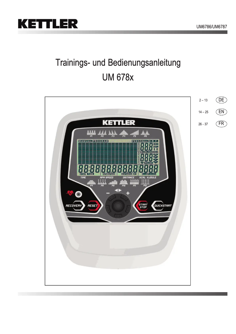 Página 1 del manual Manual de usuario Kettler Nova P