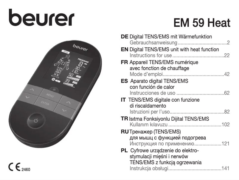 Page n°1 - Manuel utilisateur Beurer EM 59