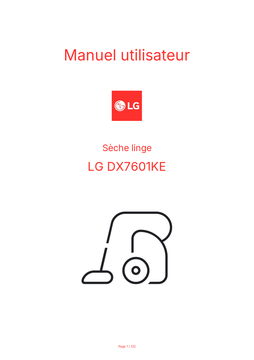 Page n°1 - Manuel utilisateur LG DX7601KE