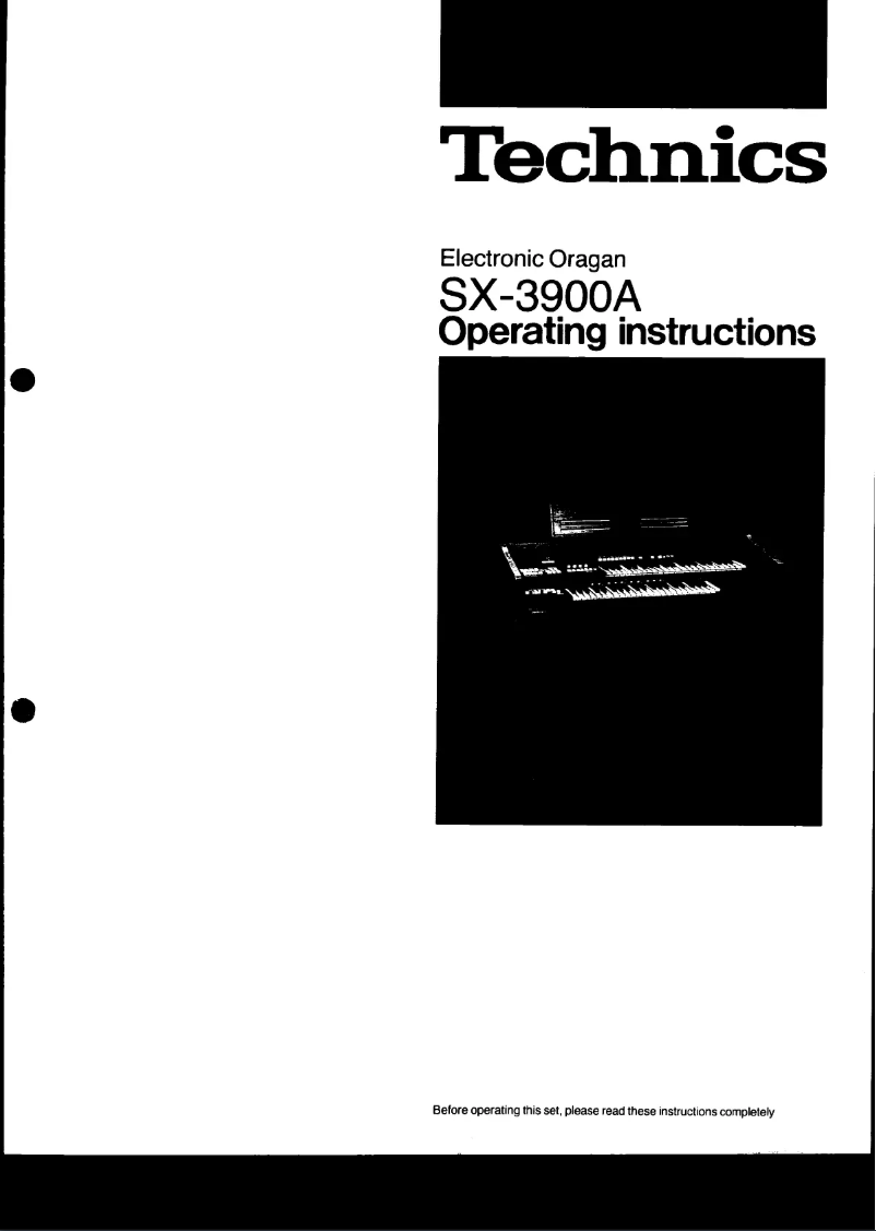 Page 1 of the manual User Manual Technics SX-3900A