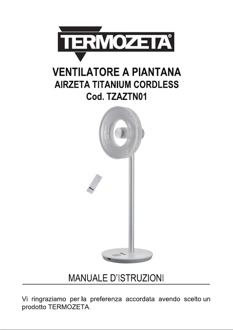 Page 1 de la notice Manuel utilisateur Termozeta AirZeta TZAZTN01