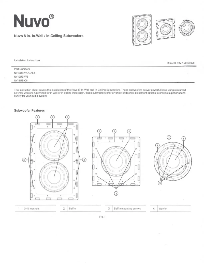 Página 1 del manual Manual de usuario NUVO NV-SUBIW8