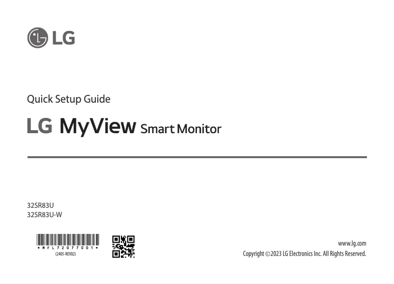 Page 1 de la notice Guide d'installation LG 32SR83U