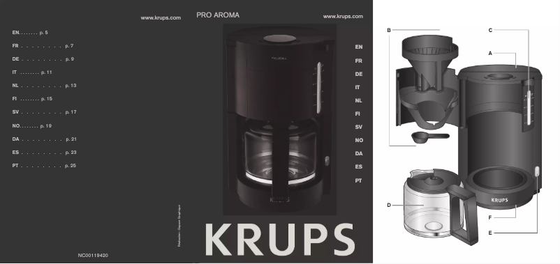 Image de la première page du manuel de l'appareil Pro Aroma F3090