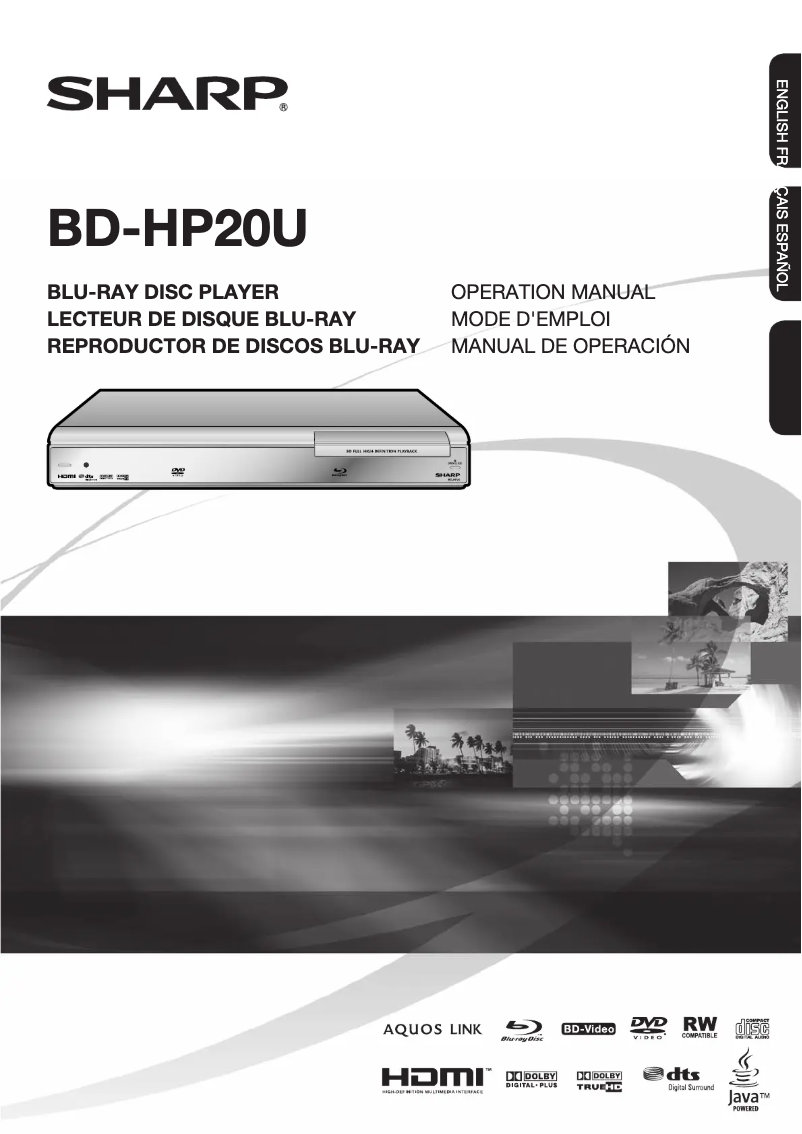 Page n°1 - Manuel utilisateur Sharp BD-HP20U