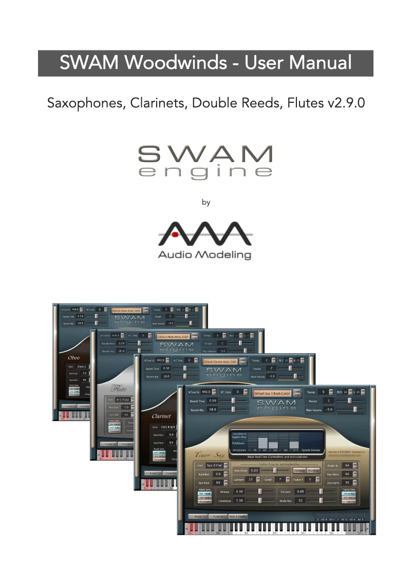 Page n°1 - Manuel utilisateur Audio Modeling SWAM Woodwinds