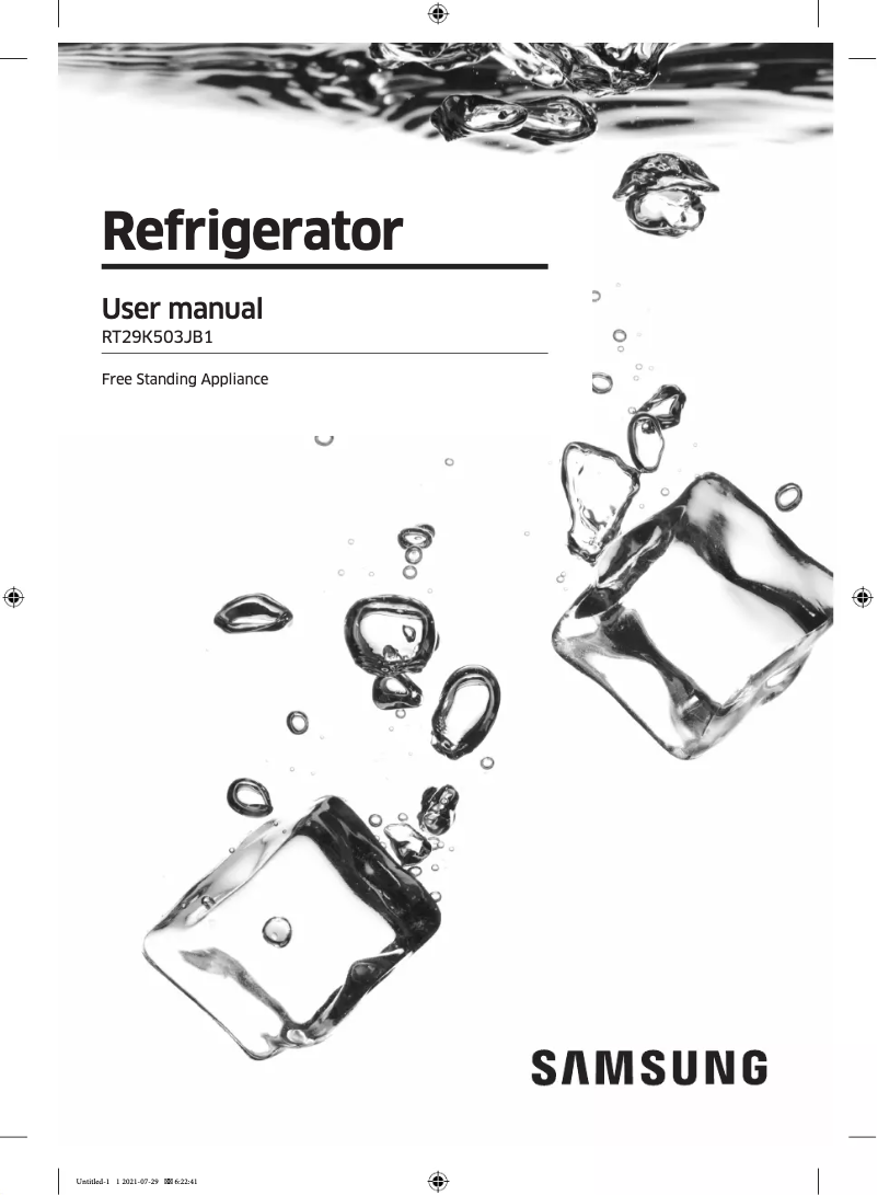 Image de la première page du manuel de l'appareil RT29K503JB1