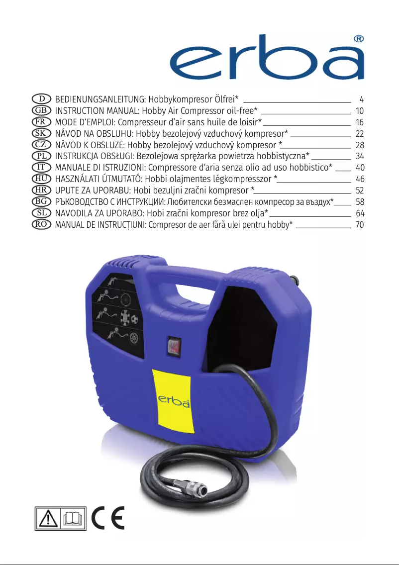 Page 1 de la notice Manuel utilisateur Erba 17001