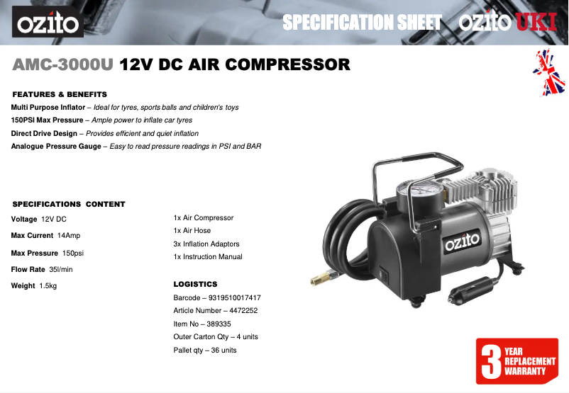 Image de la première page du manuel de l'appareil AMC-3000U