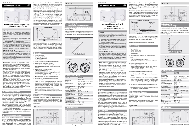 Page 1 de la notice Manuel utilisateur Oventrop 525 55