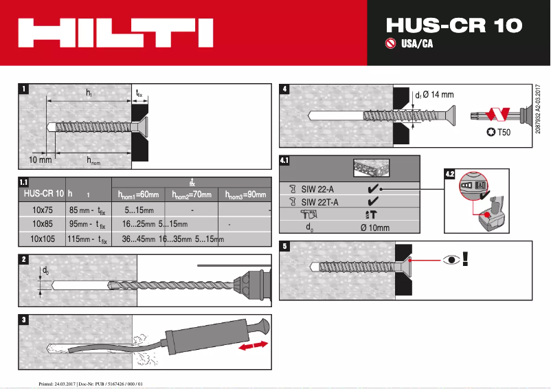 Página 1 del manual Manual de usuario Hilti HUS-CR 10