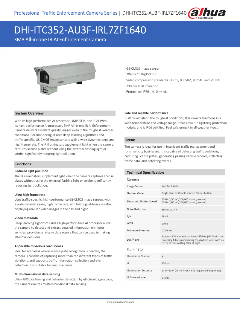 Page n°1 - Manuel utilisateur Dahua Technology ITC352-AU3F-IRL7ZF1640