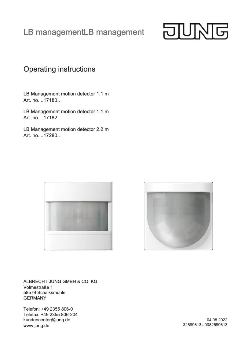 Página 1 del manual Manual de usuario JUNG CD17180WU