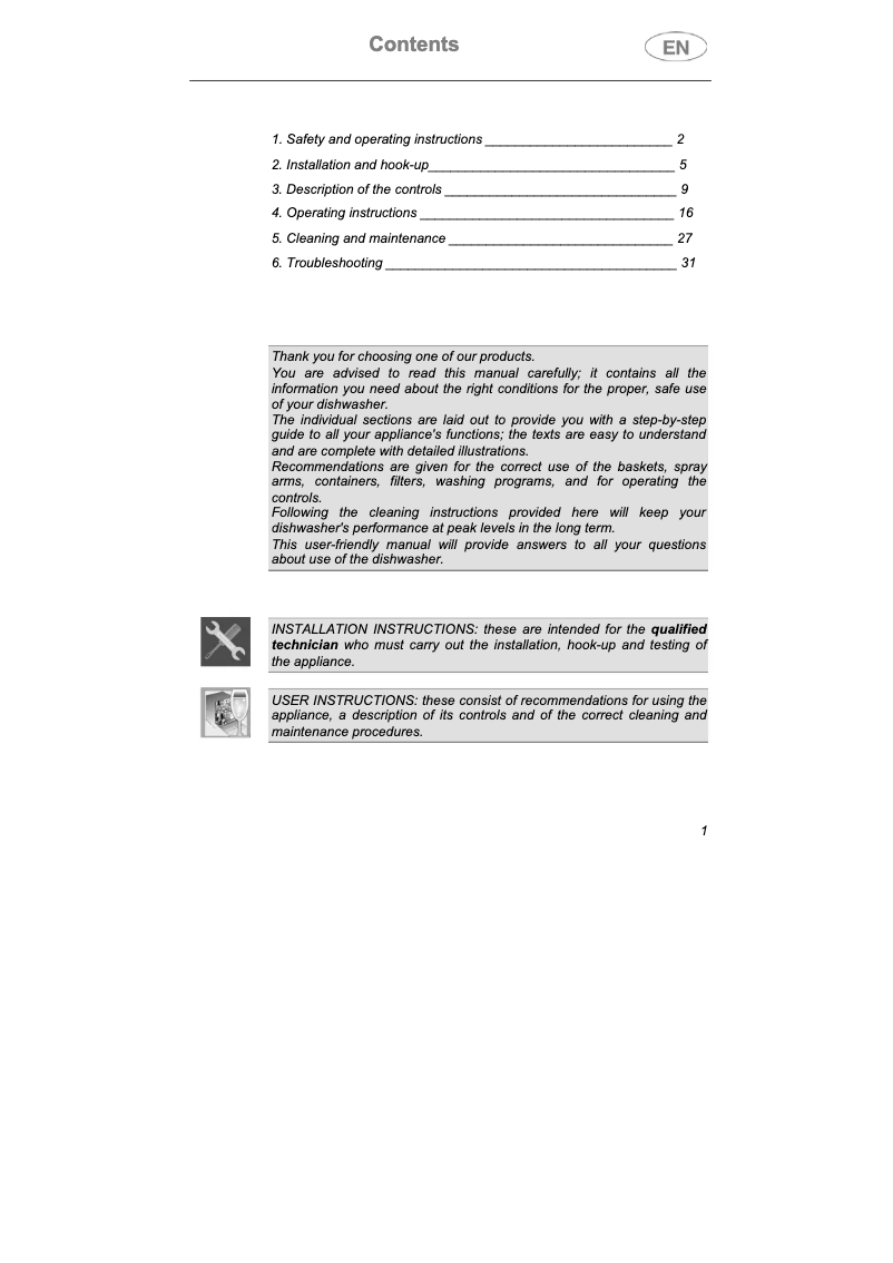 Image de la première page du manuel de l'appareil DW8 59 S