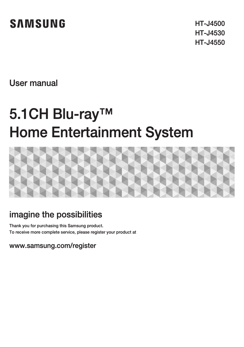 Page 1 de la notice Manuel utilisateur Samsung HT-J4550