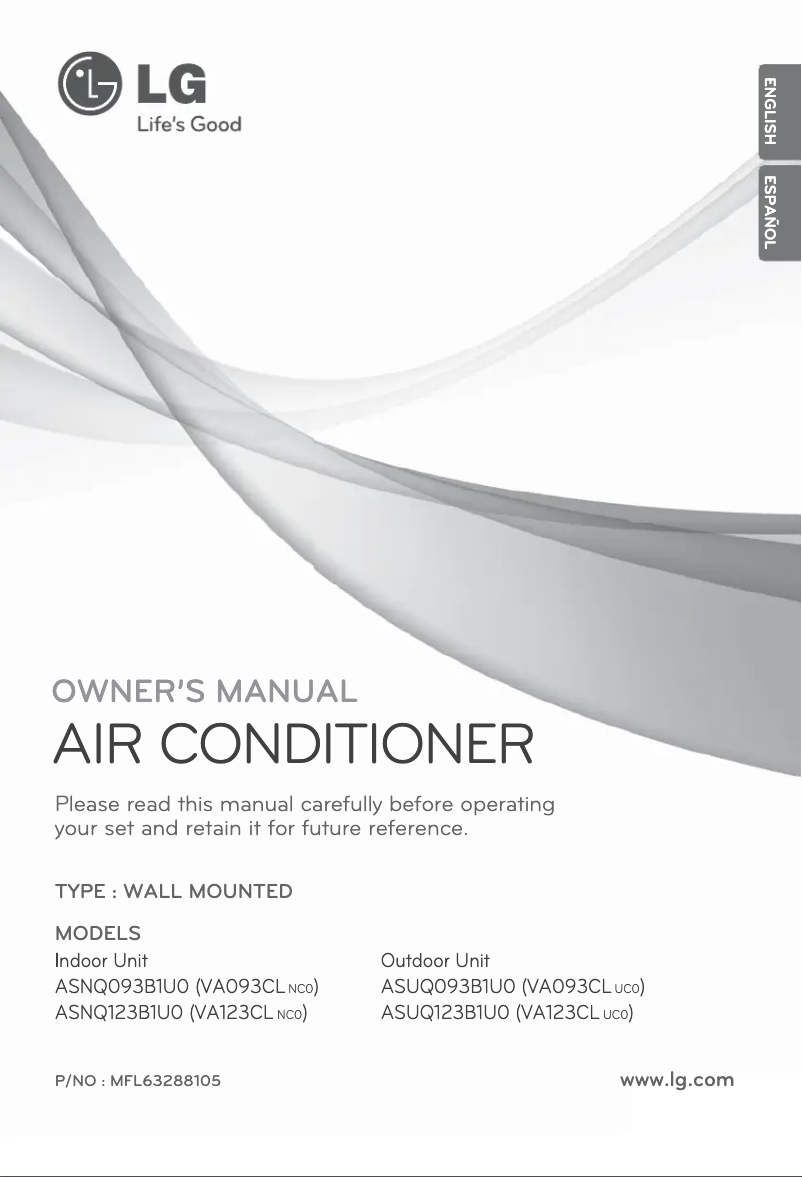 Page 1 de la notice Manuel utilisateur LG VA123CL